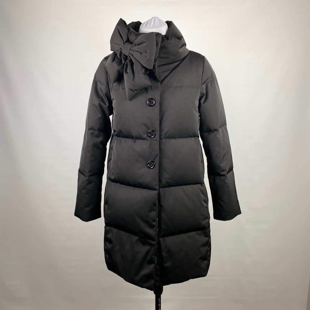 Kate Spade Funnel Neck Puffer Coat with Bow Detail